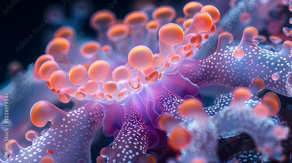 Microscopic Marine Life Deep Sea Anemones and Bacteria Microscopic Marine Life Deep Sea Anemones and Bacteria