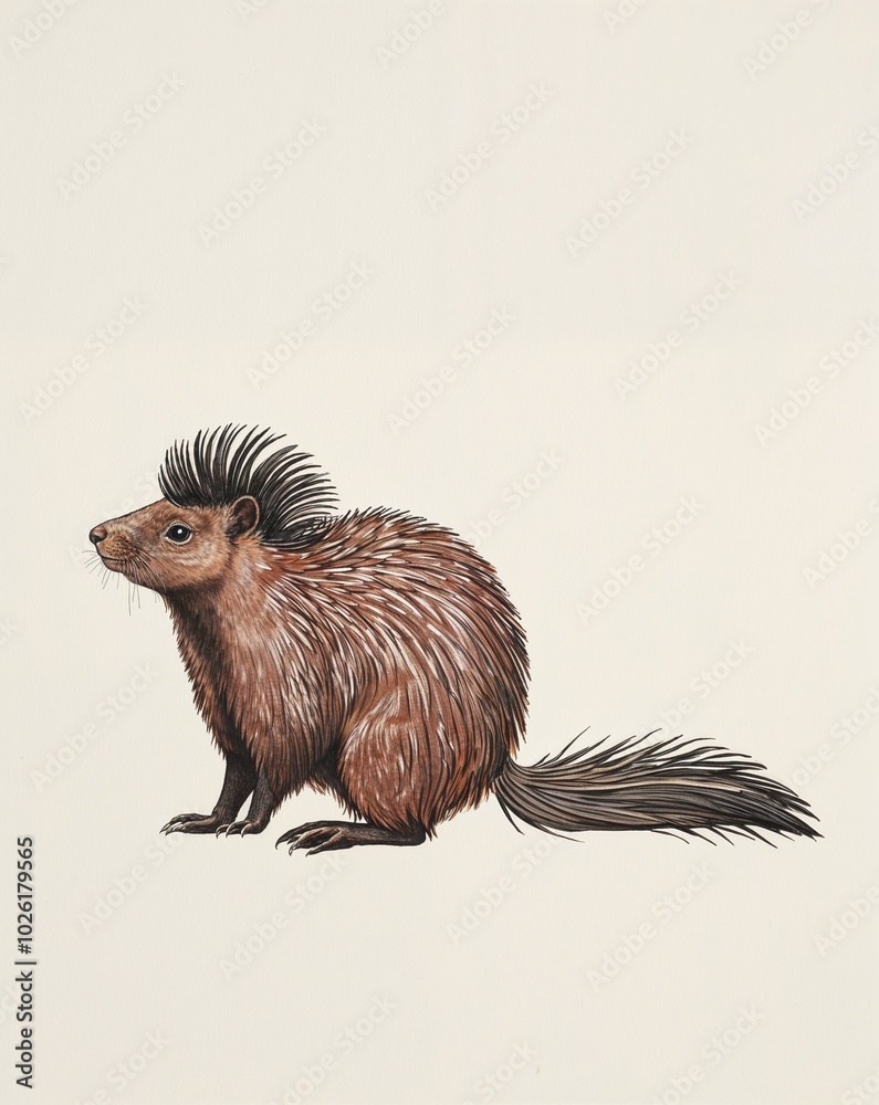 Fototapeta premium hand drawing Porcupine clipart on plain white background