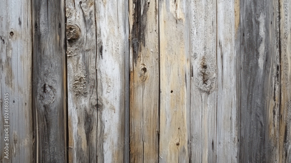 Fototapeta premium Reclaimed wood texture with artisanal finish - Showcasing reclaimed wood that has been handcrafted or treated to create a unique, one-of-a-kind surface for interiors.