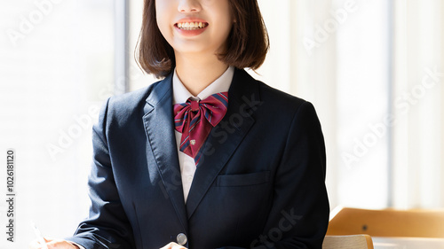 受験生・制服姿の女子高校生 photo