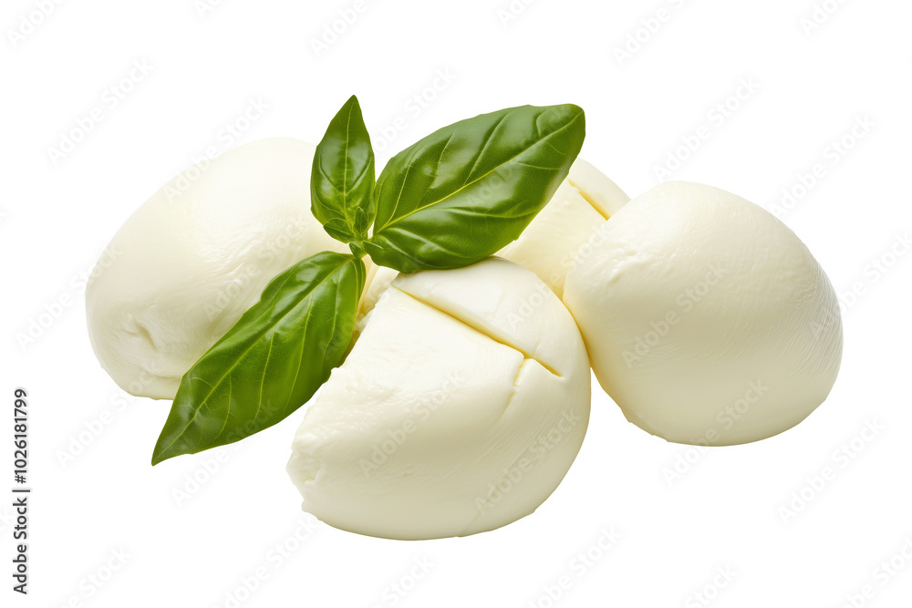 Fresh Buffalo mozzarella cheese balls, di bufala affumicata isolated on white transparent background. Concept of fresh dairy products and Italian cuisine Fresh Buffalo mozzarella cheese balls, di bufala affumicata isolated on white transparent background. Concept of fresh dairy products and Italian cuisine