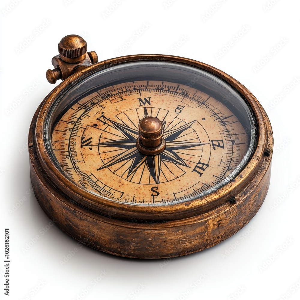custom made wallpaper toronto digitalA vintage ship's compass isolated on white background. 