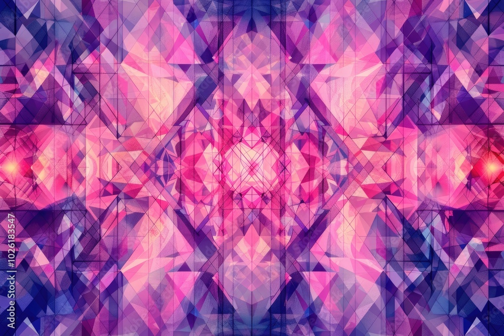 Abstract Geometric Pattern with Pink, Purple, and Blue Hues Abstract Geometric Pattern with Pink, Purple, and Blue Hues