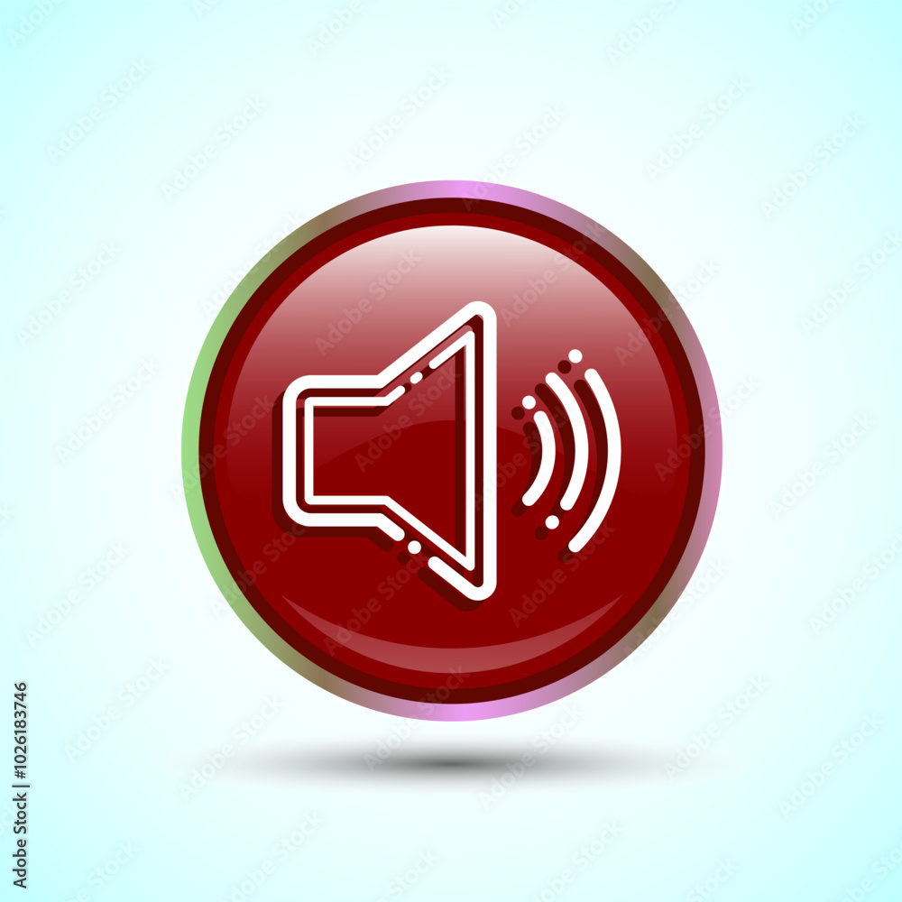 Volume Icon Design Illustration, Sound Icon For Apps and Websites, Red Color Round Button Design Volume Icon Design Illustration, Sound Icon For Apps and Websites, Red Color Round Button Design