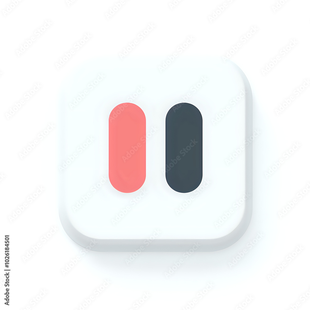 A pause button icon featuring simple line art against a white background, perfect for media applications and user interfaces. A pause button icon featuring simple line art against a white background, perfect for media applications and user interfaces.