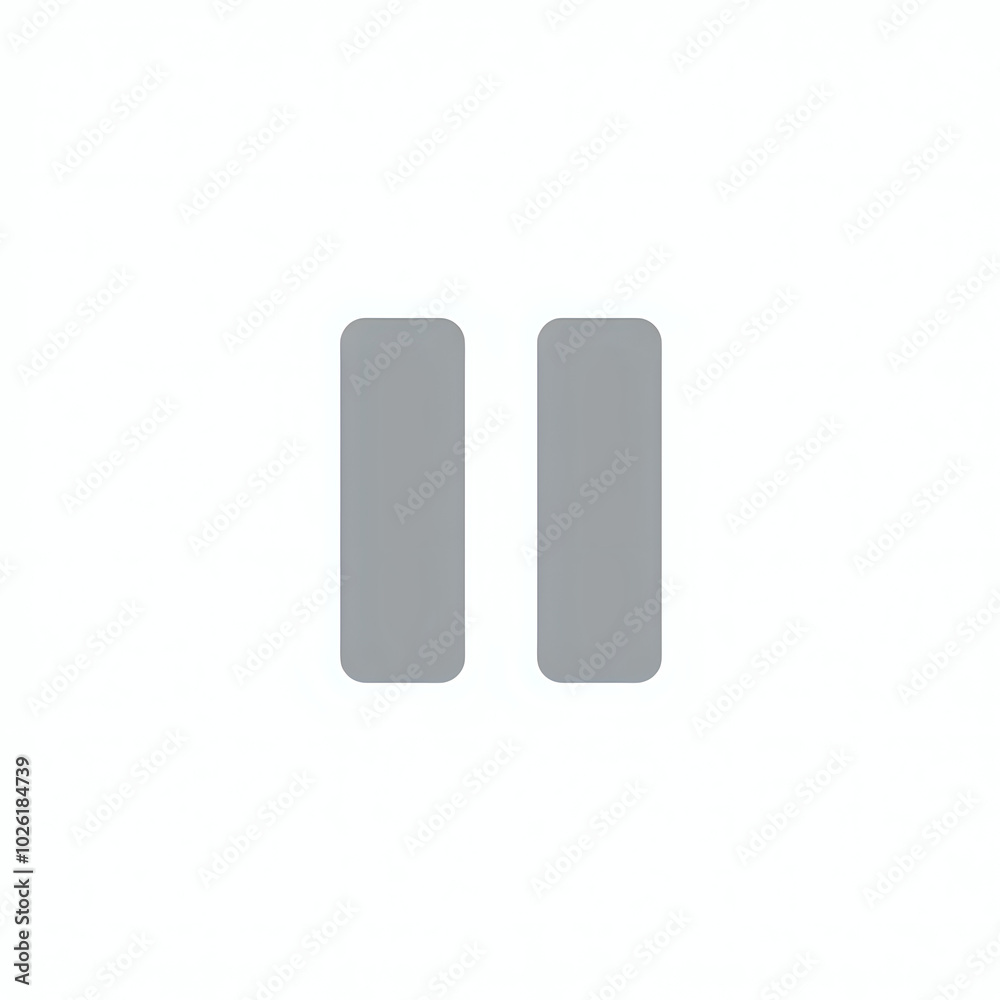 A pause button icon featuring simple line art against a white background, perfect for media applications and user interfaces. A pause button icon featuring simple line art against a white background, perfect for media applications and user interfaces.