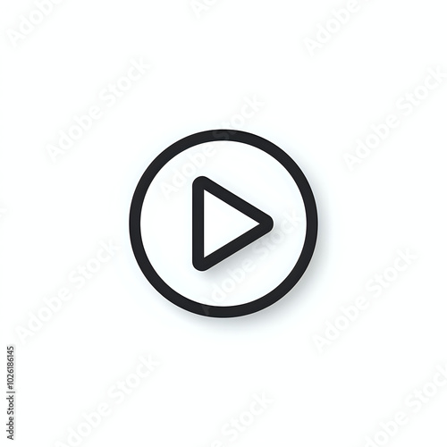 Free Download A play button icon featuring simple line art against a white background, perfect for media applications and user interfaces. - GFXLoad