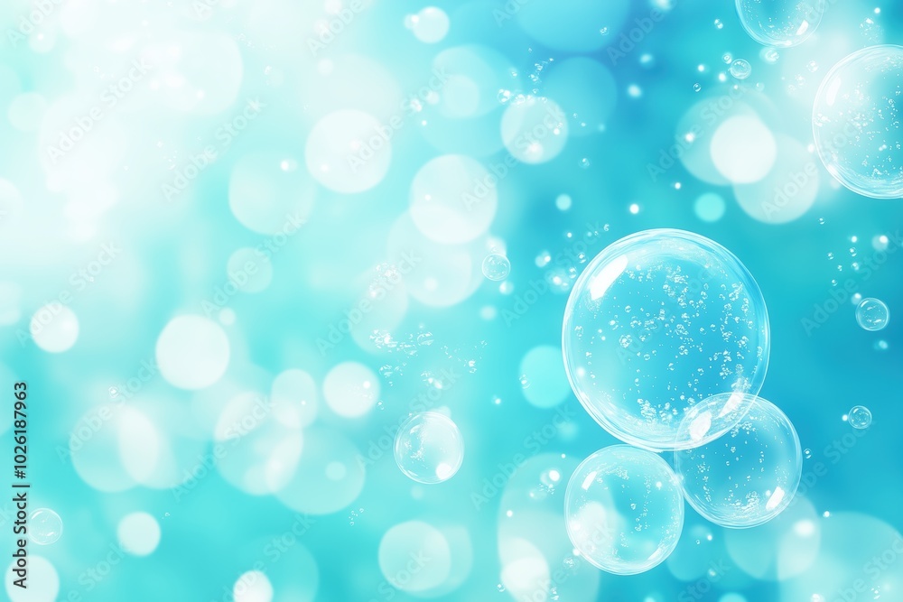 Aqua Tones and Soft Bubbles for a Calming Effect Aqua Tones and Soft Bubbles for a Calming Effect