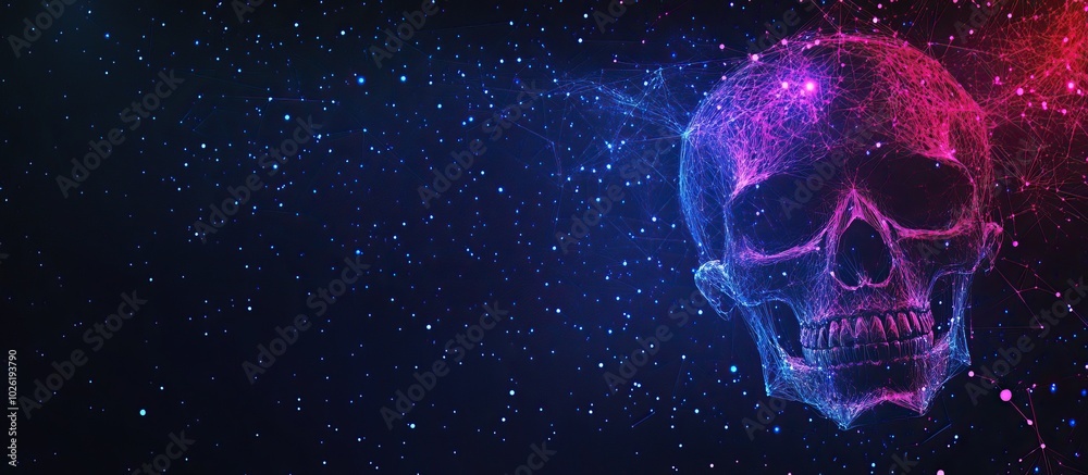 Neon Skull in the Cosmos Neon Skull in the Cosmos