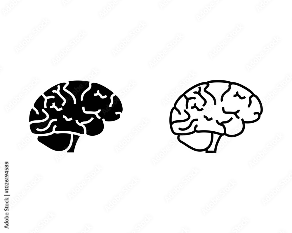 brain icon. Brain organ design set brain icon. Brain organ design set
