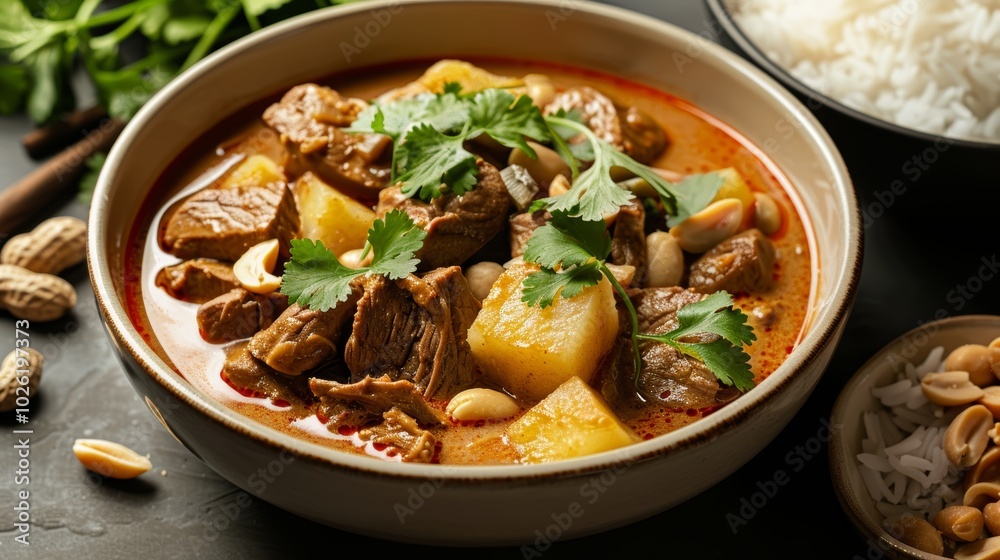 Delicious Thai Beef Massaman Curry with Potatoes Delicious Thai Beef Massaman Curry with Potatoes