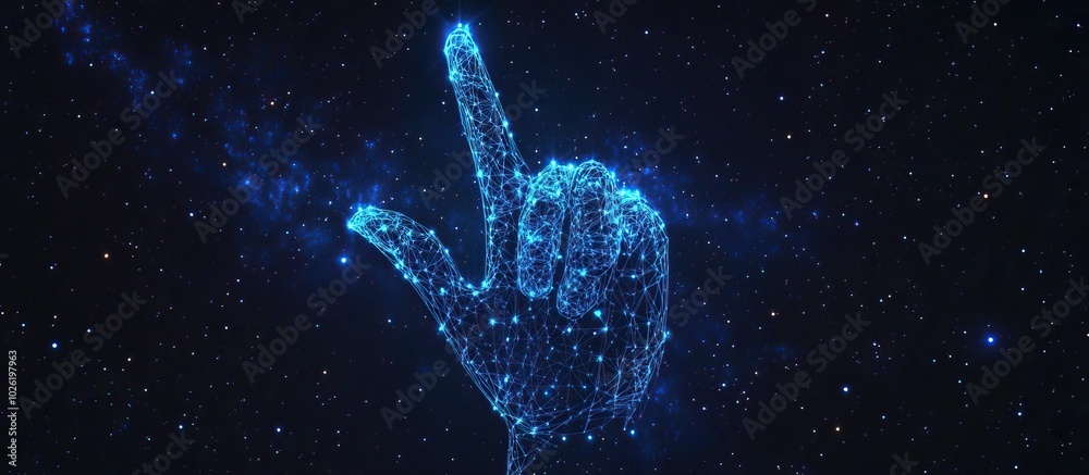 Digital Hand Reaching for the Stars Digital Hand Reaching for the Stars