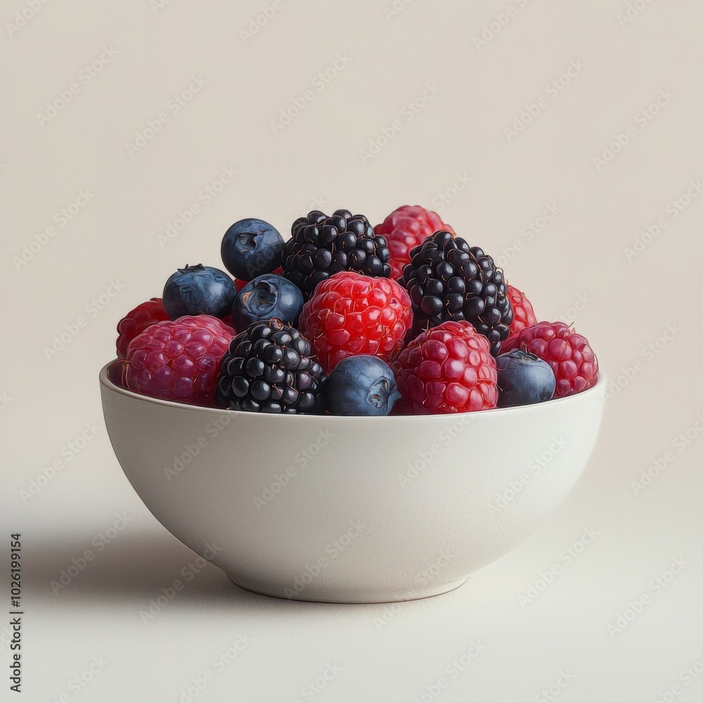 Assorted berries in a bowl for breakfast Assorted berries in a bowl for breakfast