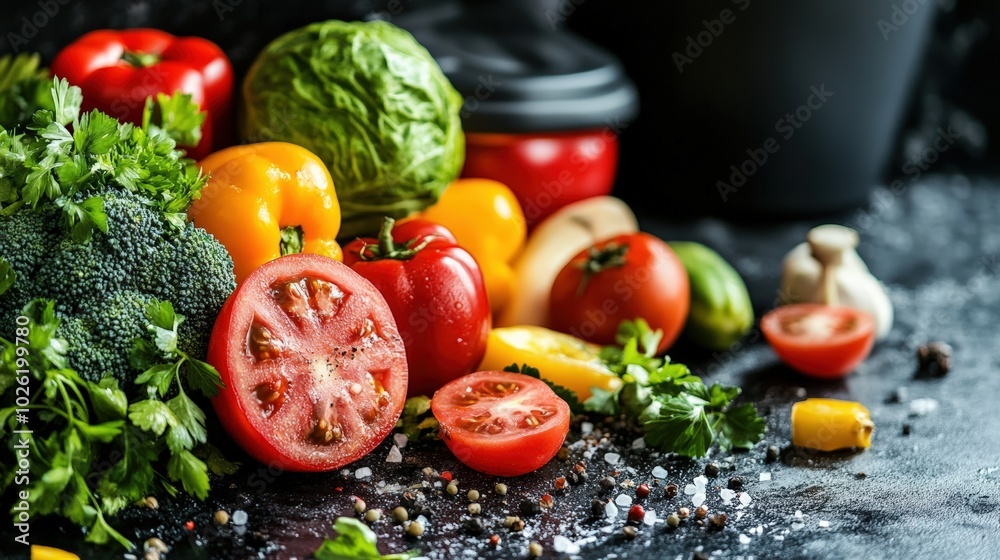 cookbook background, healthy seasonal vegetables, healthy vegetarian food concept. variety of plant foods. dark background cookbook background, healthy seasonal vegetables, healthy vegetarian food concept. variety of plant foods. dark background