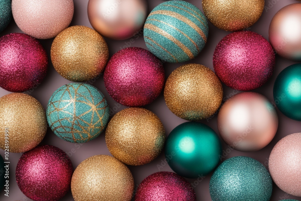 Close-up of shiny Christmas ornaments in pink and blue colors, symbolizing festive decoration and holiday cheer. Close-up of shiny Christmas ornaments in pink and blue colors, symbolizing festive decoration and holiday cheer.
