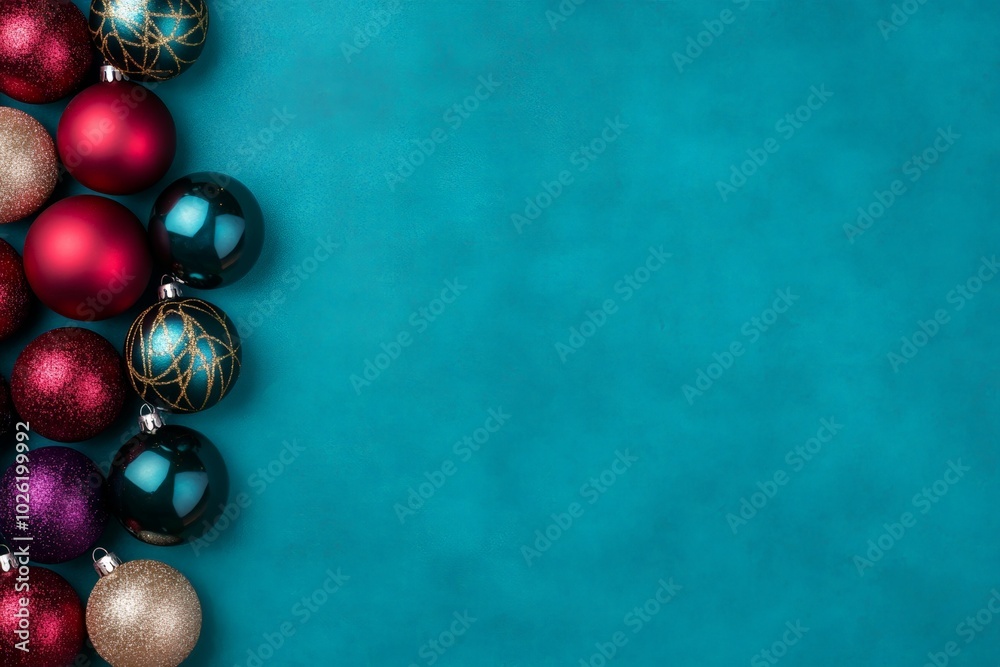 Close-up of shiny Christmas ornaments in pink and blue colors, symbolizing festive decoration and holiday cheer. Close-up of shiny Christmas ornaments in pink and blue colors, symbolizing festive decoration and holiday cheer.