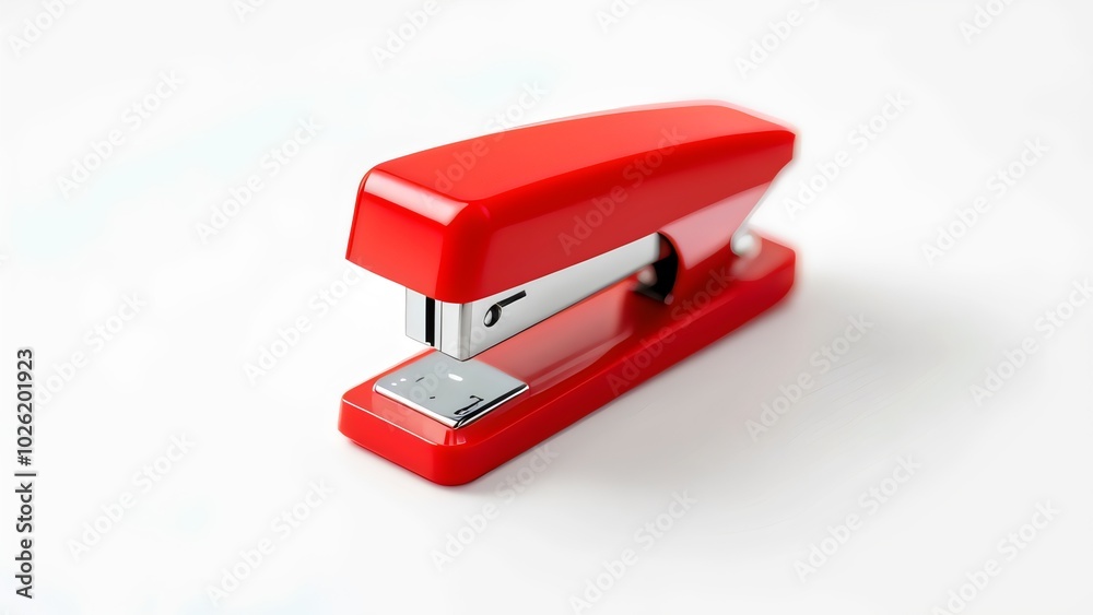 Red Stapler Isolated on White Background for Office and Stationery Branding Red Stapler Isolated on White Background for Office and Stationery Branding