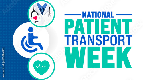 National Patient Transport Week background or banner design template is observed every year in November. Holiday concept. Template for card, poster, placard, template.