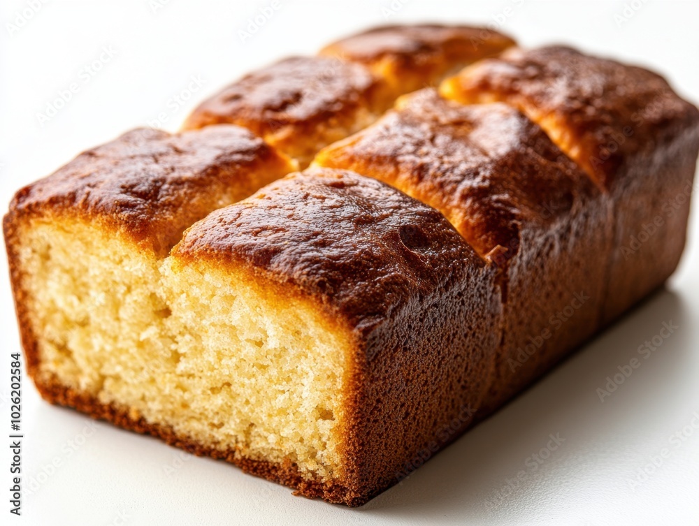 A loaf of homemade cornbread isolated on white background. A loaf of homemade cornbread isolated on white background.