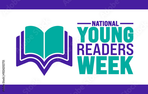 National Young Readers Week background or banner design template is observed every year in November. Holiday concept. Template for card, poster, placard, template.