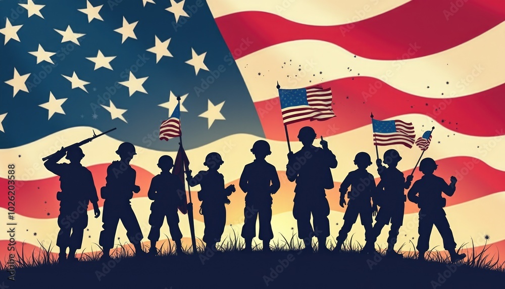 Veterans day background poster with text and USA American flag and soldiers with text Happy Veterans Day Veterans day background poster with text and USA American flag and soldiers with text Happy Veterans Day