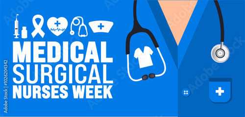 Medical Surgical Nurses Week background or banner design template is observed every year in November. Holiday concept. Template for card, poster, placard, template.