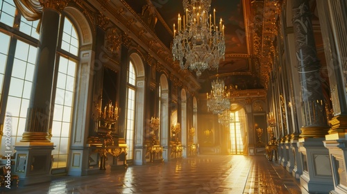 Grand Interior of the Palace of Versailles in France