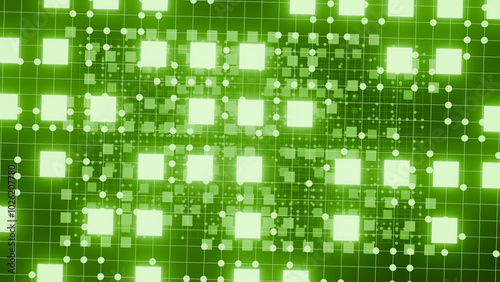 Abstract Sci-Fi Green Glow Grid Background