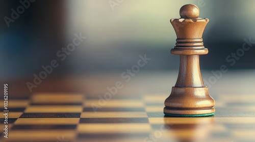 close-up of a single chessboard with a few pieces in a starting position soft natural light minimalistic design suitable for strategy game blogs and educational content.