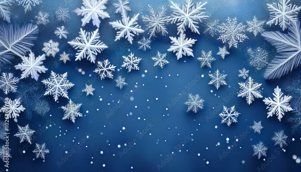 winter theme greeting card background snowflakes on blue background winter theme greeting card background snowflakes on blue background