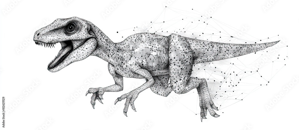 Velociraptor: A Pen and Ink Dinosaur Illustration Velociraptor: A Pen and Ink Dinosaur Illustration