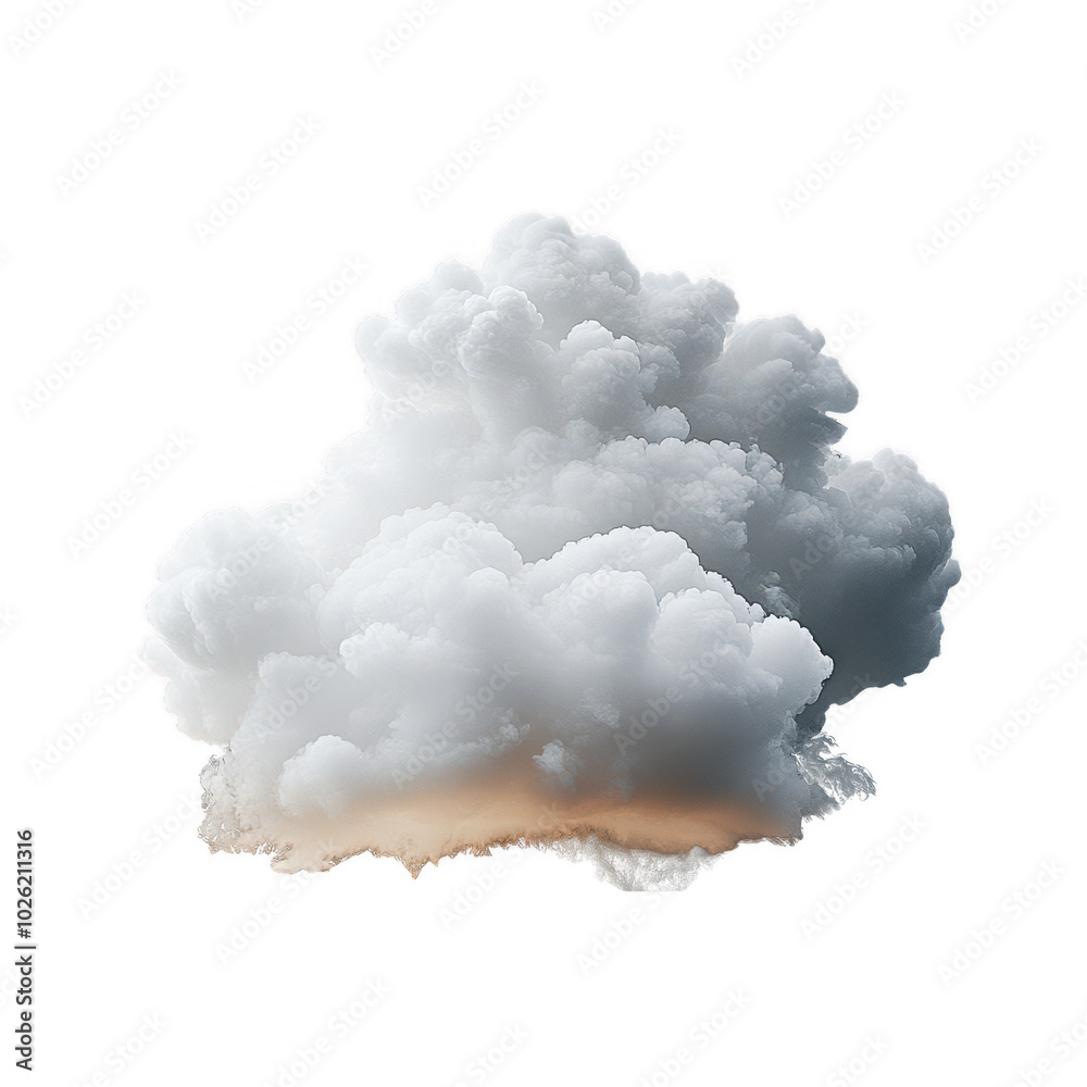 Realistic White Cloud Floating Against Dark Background. Realistic White Cloud Floating Against Dark Background.