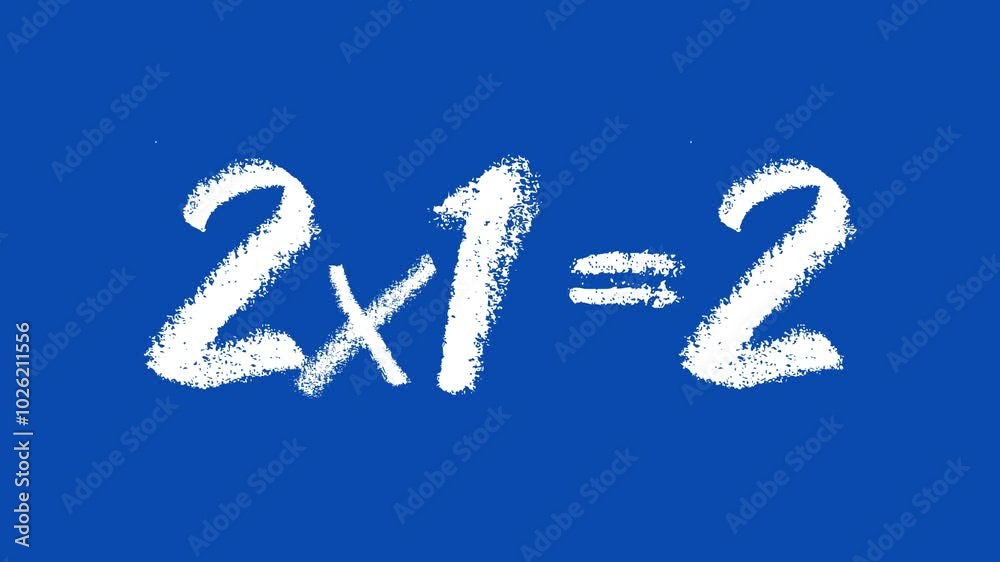 Number 2 Multiplication Table, Handwritten Animation, Blue Background Number 2 Multiplication Table, Handwritten Animation, Blue Background