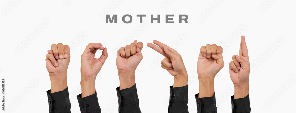 Fototapeta premium Deaf alphabet lettering 