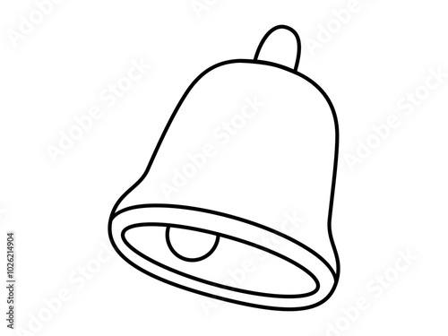 Hand drawn cute outline illustration notification bell. Flat vector attention message line art doodle style. Online reminder concept. Social media icon. Communication app. Chat notification. Isolated.