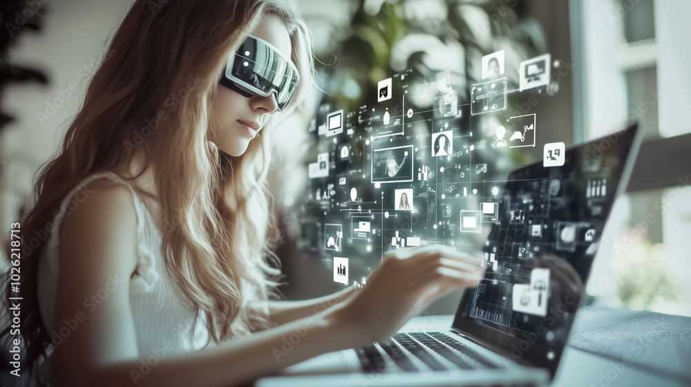 Exploring Digital Landscapes With Augmented Reality Glasses in a Modern Winter Setting
