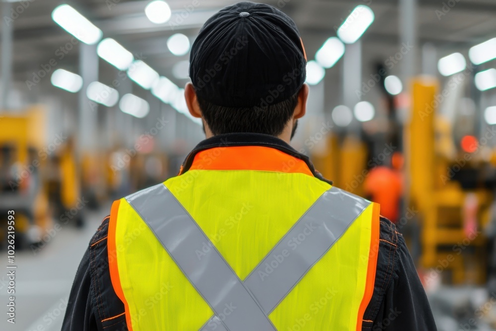custom made wallpaper toronto digitalIndustrial Worker Safety Vest Construction Worker Back View Reflective Gear