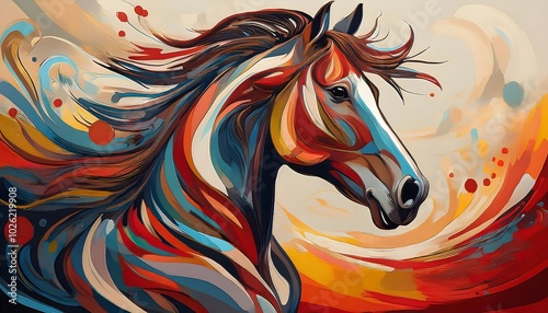 Equine Essence: An Abstract Exploration of Horse Form