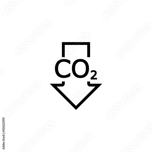CO2 reduce  icon, clean global emission isolated on white background.