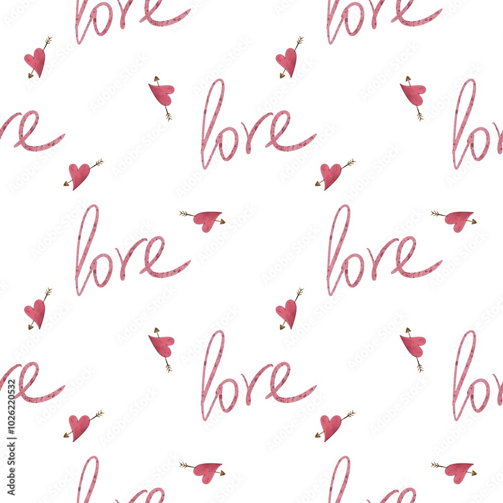 Valentine pattern, Hearts pattern, Love pattern, Cute print background, Holidays watercolor pattern Valentine pattern, Hearts pattern, Love pattern, Cute print background, Holidays watercolor pattern