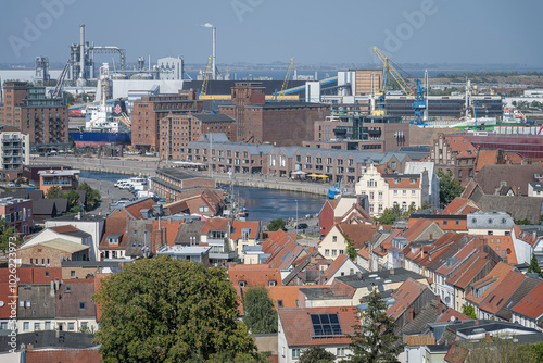 Blick auf den alten Hafen in Wismar