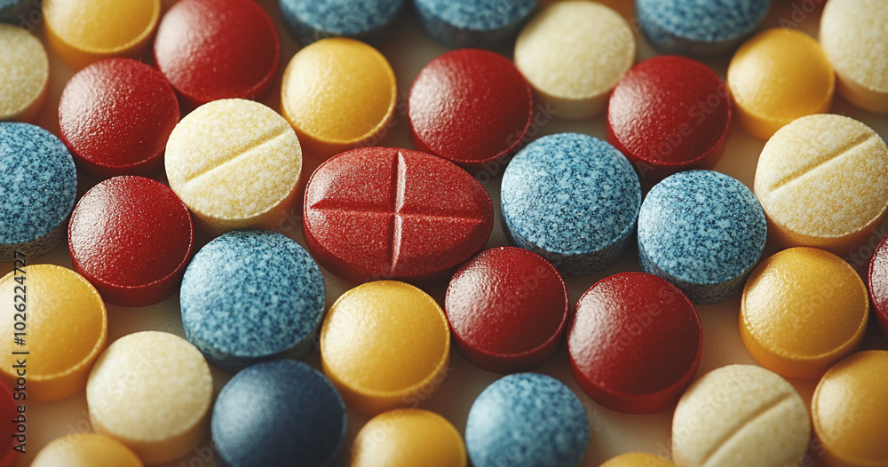 Pills, pills, balls are different in color and shape. Pills, pills, balls are different in color and shape.