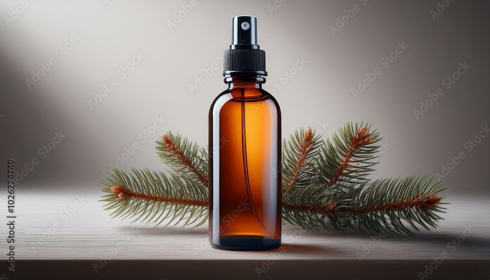 amber glass spray bottle for essential oils located on a neutral background amber glass spray bottle for essential oils located on a neutral background