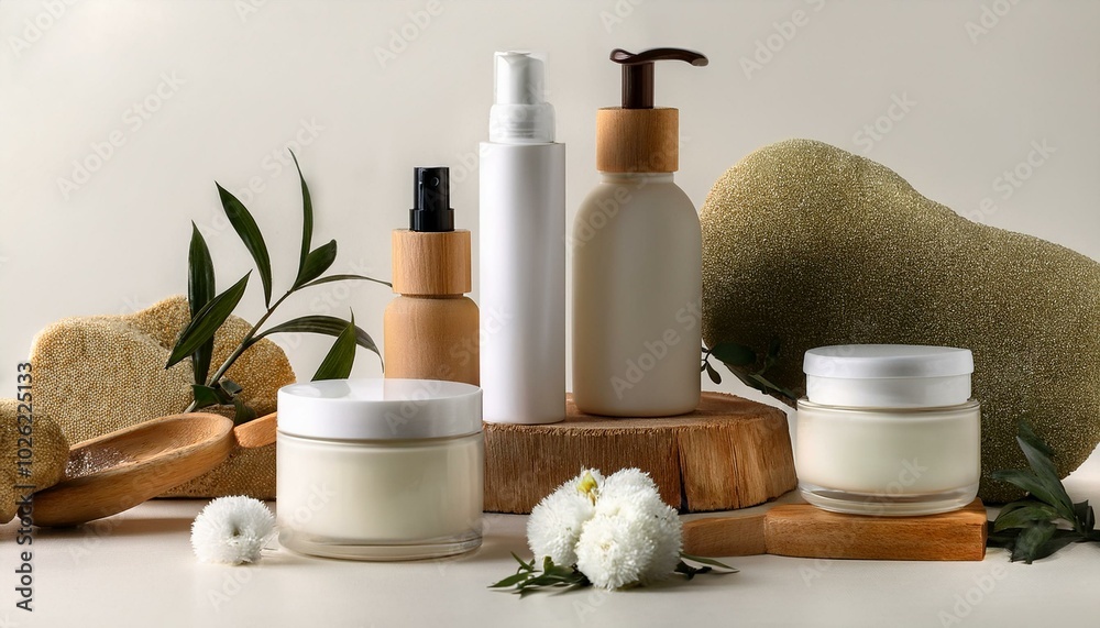 arrangement of skin care products arrangement of skin care products