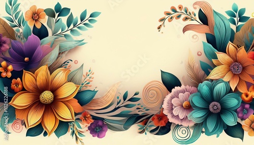 beautiful floral border