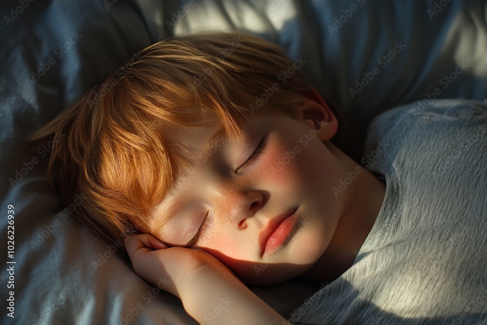 A peaceful moment of a sleeping child A peaceful moment of a sleeping child