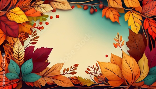 colorful autumnal frame