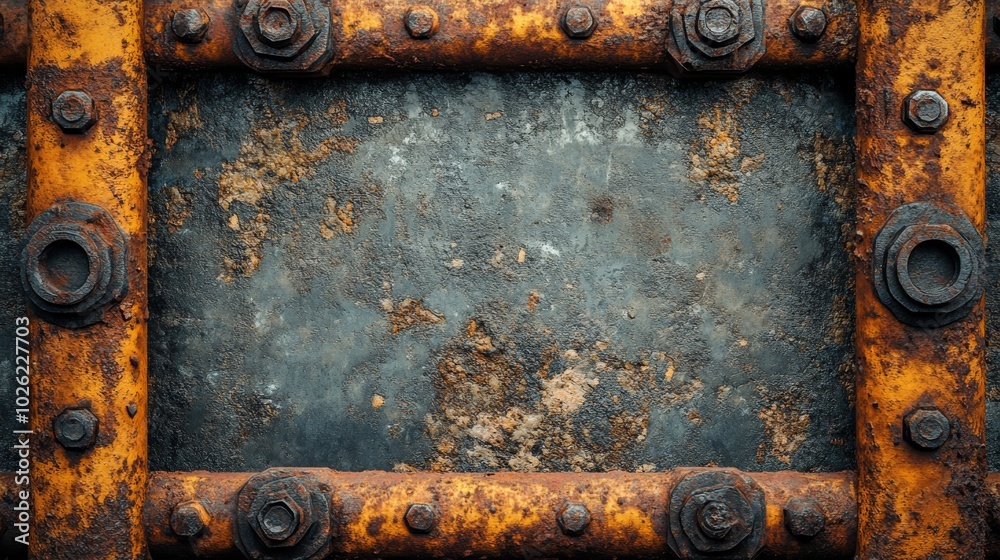 Rusty Metal Frame with Corroded Surface Rusty Metal Frame with Corroded Surface