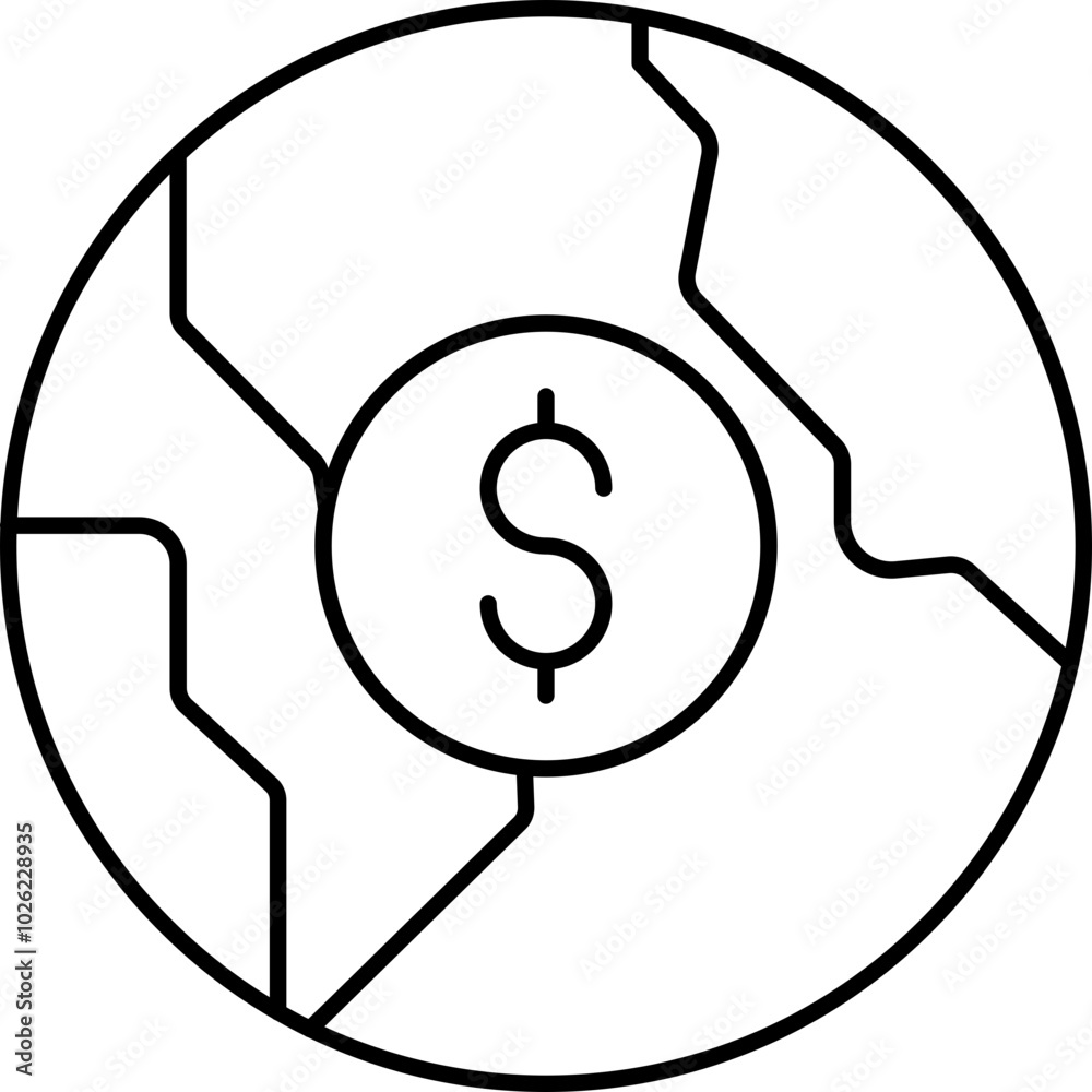global business vector icon in outline style global business vector icon in outline style