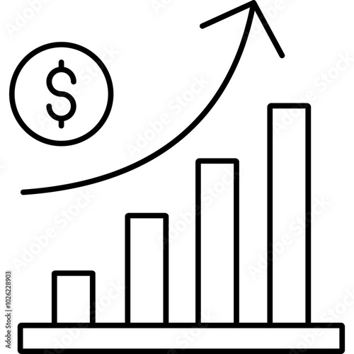 graph Bar vector icon in outline  style 